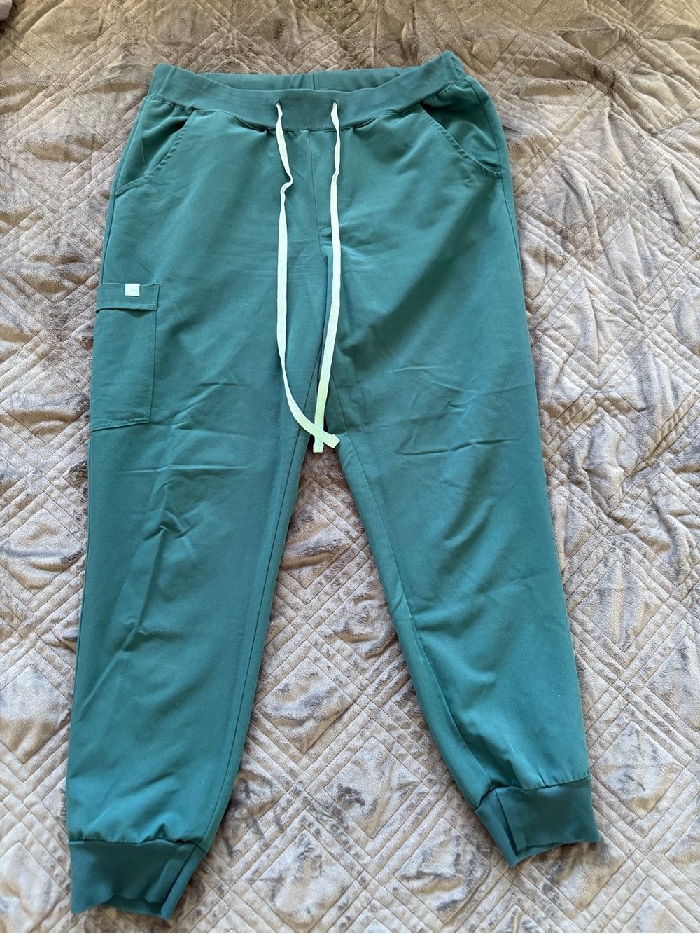 Women’s Teal Drawstring Jogger Pants with Cargo Pocket